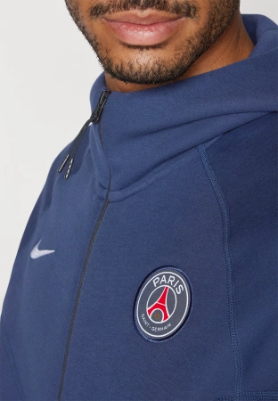 NIKE - BLUZA MĘSKA ROZPIANANA Z KAPTUREM - PSG TECH FLEECE FZ7224-410