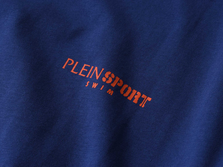PLEIN SPORT - KOSZULKA MĘSKA - PS25MTS04/1420 NAVY/ORANGE