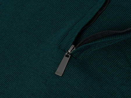 MUST PARKOUR - SWETER MĘSKI Z PÓŁGOLFEM - S8205 ZIELONY