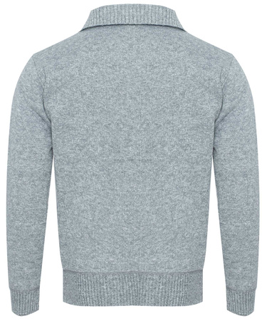 SWETER MĘSKI Z GOLFEM - S8619 JASNOSZARY