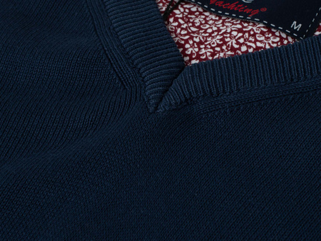 SWETER MĘSKI V-NECK - 201 GRANAT