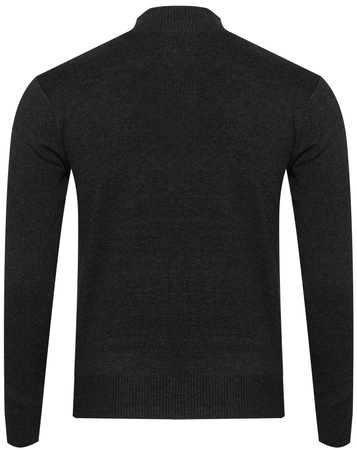 MUST PARKOUR - SWETER MĘSKI Z PÓŁGOLFEM - S8205 CIEMNOSZARY