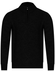 SWETER MĘSKI  Z POŁGOLFEM - 8157 BLACK