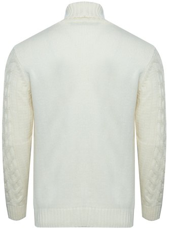 SWETER MĘSKI Z GOLFEM - 012303/KREMOWY