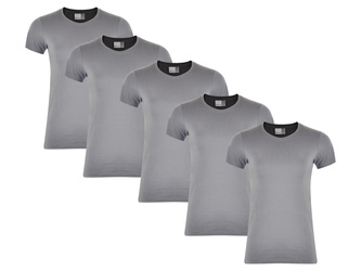 PROMODORO  - 5PAK KOSZULKA WOMEN'S INTERLOCK-T LIGHT GREY 3400F-WG - SZARY