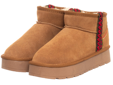 SKÓRZANE BOTKI DAMSKIE -SOLO SOPRANI COUTURE - SCW421P20/03 HOTA SUEDE TRIMMING JEWEL