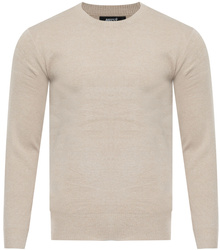 SWETER MĘSKI - S8755 BEŻOWY