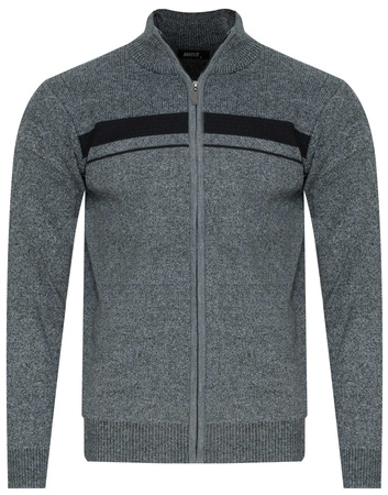 SWETER MĘSKI ROZPINANY - S8162 JASNOSZARY