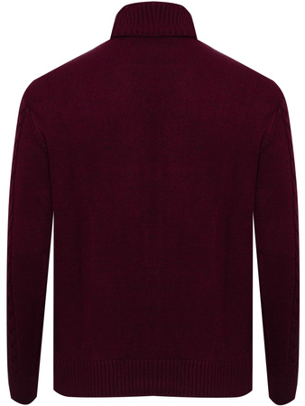 AS FAWOR COLLECTION - SWETER MĘSKI Z GOLFEM - 012310/BORDO