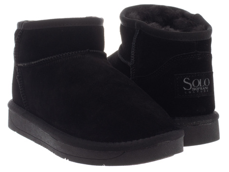 SKÓRZANE BOTKI DAMSKIE - SOLO SOPRANI COUTURE - SCW421P04/01 HUGH LOW BLACK