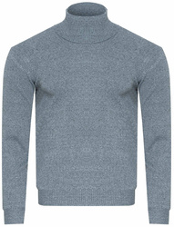 SWETER MĘSKI Z GOLFEM - S8526 JASNOSZARY