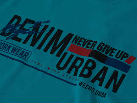 JUMPER - T-SHIRT KOSZULKA MĘSKA - 3024 TURKUSOWY