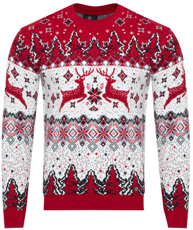 SWETER MĘSKI - 70213 CZERWONY ŚWIĄTECZNY