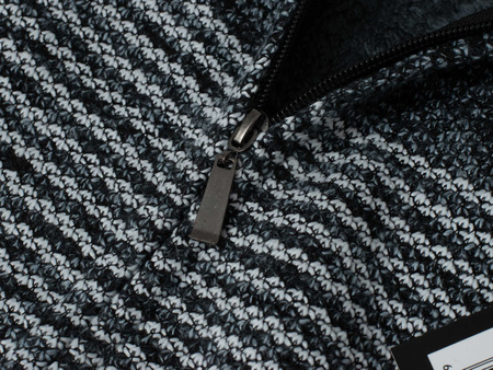 SWETER MĘSKI ROZPINANY - S8655 CIEMNOSZARY
