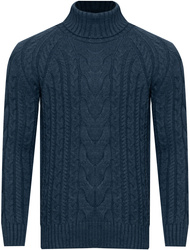 AS FAWOR COLLECTION - SWETER MĘSKI Z GOLFEM - 02328/NIEBIESKI