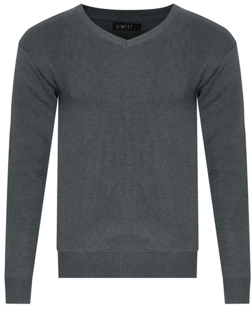 SWETER MĘSKI - B-6425 CIEMNOSZARY