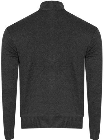 SWETER MĘSKI ROZPINANY - S8162 CIEMNOSZARY