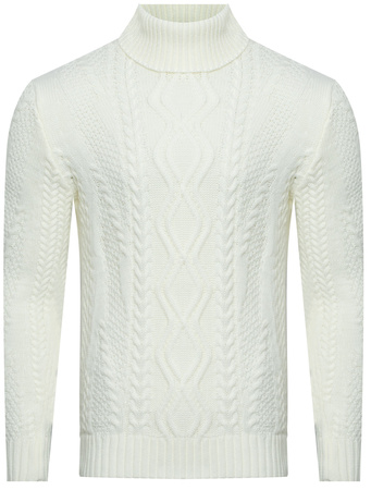 SWETER MĘSKI Z GOLFEM -3157 ECRU