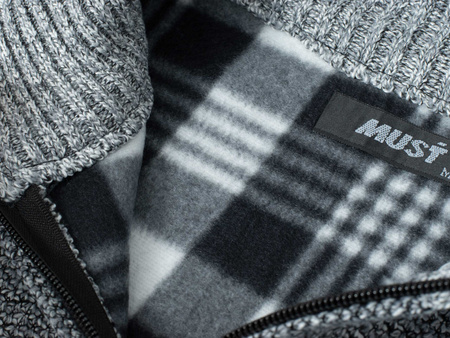 MUST PARKOUR - SWETER MĘSKI ROZPINANY - S8656 JASNOSZARY