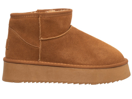 SKÓRZANE BOTKI DAMSKIE - SOLO SOPRANI COUTURE - SCW421P05/02 HUGH PLATFORM CAMEL