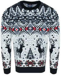 SWETER MĘSKI - 2310 GRANATOWY ŚWIĄTECZNY