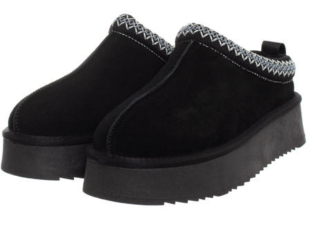 Buty damskie SOLO SOPRANI COUTURE SCW421P22/53 SABOT FUR BLACK