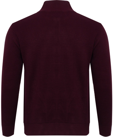 SWETER MĘSKI ROZPINANY - H206 BORDOWY