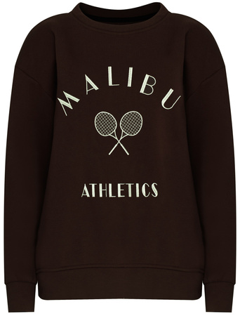 FASHION - BLUZA DAMSKA Z NADRUKIEM - ID8862 BRĄZOWA