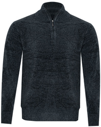 SWETER MĘSKI Z PÓŁGOLFEM - S8682 CIEMNOSZARY