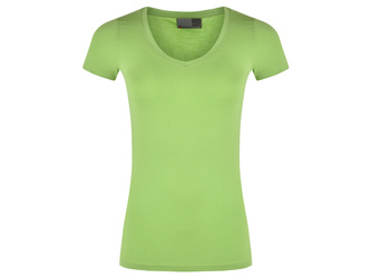 KOSZULKA PROMODORO WOMEN'S SLIM FIT V-NECK LONG WILD LIME 3087A-WL - ZIELONY