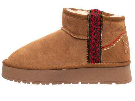 SKÓRZANE BOTKI DAMSKIE -SOLO SOPRANI COUTURE - SCW421P20/03 HOTA SUEDE TRIMMING JEWEL