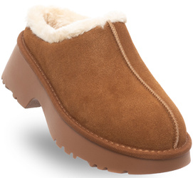 SOLO SOPRANI COUTURE - BUTY DAMSKIE - SSW521P32/53 REMY SUEDE FUR CAMEL