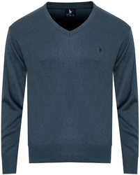 SWETER MĘSKI - V 3010 GRANATOWY MELANŻ ID8365