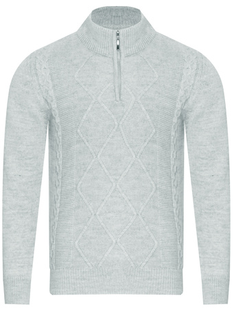 SWETER MĘSKI Z POŁGOLFEM - 8157 GREY