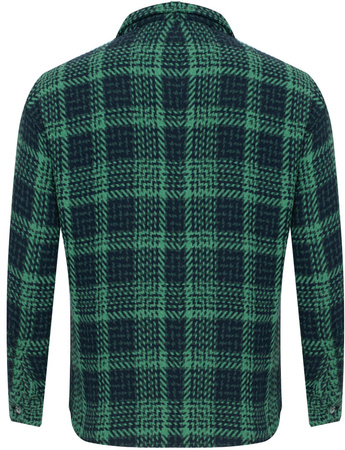 KOSZULA MĘSKA - ZIELONO-GRANATOWY KRATKA