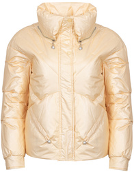 ROMEO GIGLI - KURTKA PUCHOWA DAMSKA Z WYSOKO ZAPINANYM KOŁNIERZEM - 01W24 R04 / GIALLO