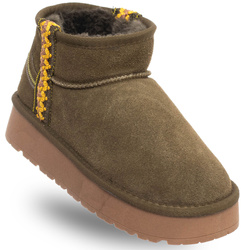 SKÓRZANE BOTKI DAMSKIE -SOLO SOPRANI COUTURE - SCW421P20/02 HOTA SUEDE TRIMMING GREEN