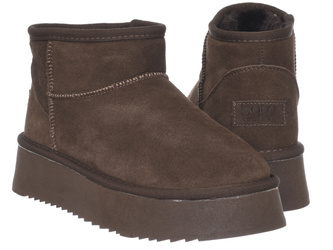 SKÓRZANE BOTKI DAMSKIE - SOLO SOPRANI COUTURE - SSW421P05/04 HUGH PLATFORM CHOCOLATE