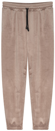 FASHION - WELUROWY KOMPLET DRESOWY DAMSKI - ID8861 JASNOBRĄZOWY