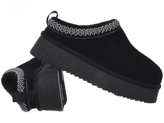 SOLO SOPRANI COUTURE - BUTY DAMSKIE - SSW421P22/53 SABOT FUR HUGH PLATFORM BLACK