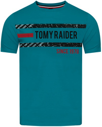 JUMPER - T-SHIRT KOSZULKA MĘSKA - 3037 TURKUSOWY