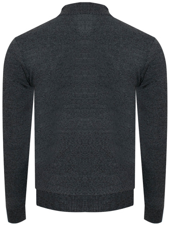 MUST PARKOUR - SWETER MĘSKI Z PÓŁGOLFEM - S8280/CIEMNOSZARY