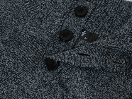 SWETER MĘSKI Z PÓŁGOLFEM - S8212 JASNOSZARY