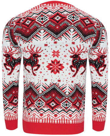 SWETER MĘSKI - 2116 CZERWONY ŚWIĄTECZNY