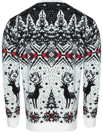 SWETER MĘSKI - 2310 BIAŁY ŚWIĄTECZNY