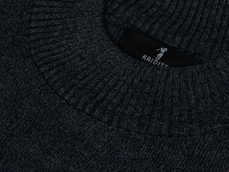 SWETER MĘSKI Z PÓŁGOLFEM - K6010 GRANATOWY