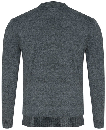 KAIDITE - SWETER MĘSKI Z PÓŁGOLFEM - K6010 CIEMNOSZARY