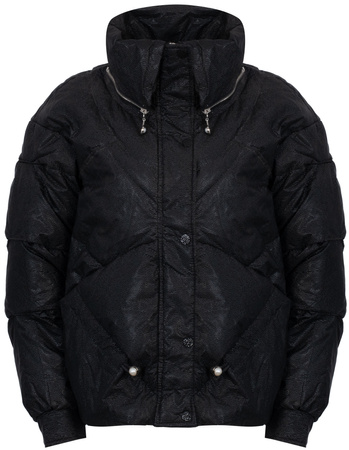 ROMEO GIGLI - KURTKA DAMSKA Z WYSOKO ZAPINANYM KOŁNIERZEM - 01W24 R04 / NERO