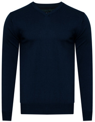 SWETER MĘSKI V-NECK - 200 GRANAT