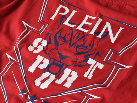 PLEIN SPORT - KOSZULKA MĘSKA - PS25MTS04/1314 RED/NAVY